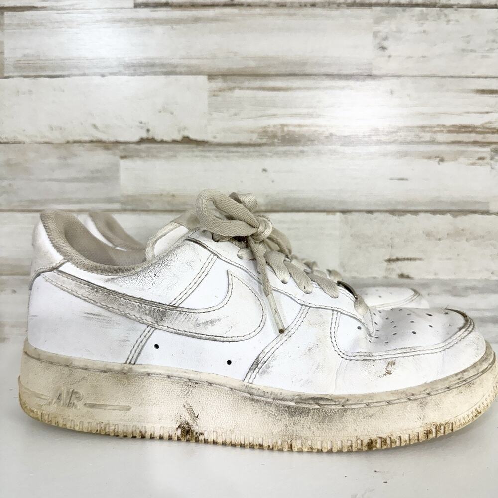 Nike Shoes Size 7.5 Air‎ Force 1 White Leather Low Top Sneakers Lace Up Casual